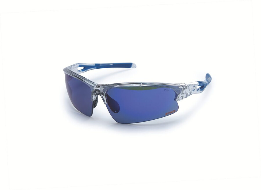 occhiali a specchio blu